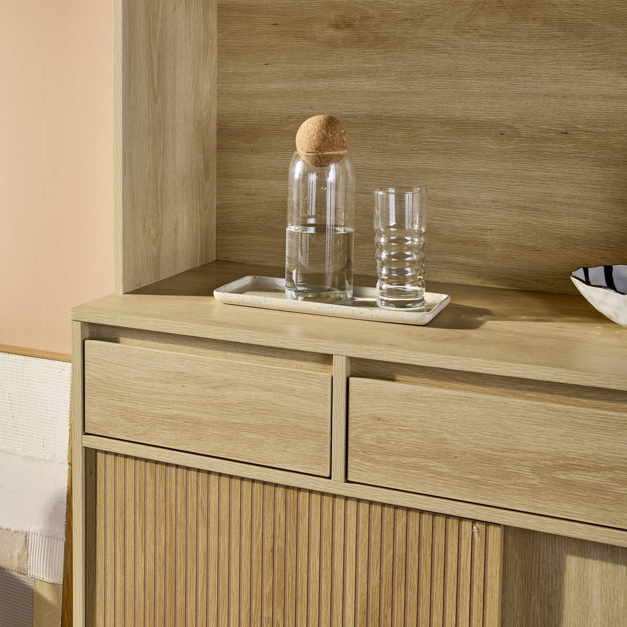 sweeek - Dressoir, decor hout 4 deuren 3 lades 110 cm
