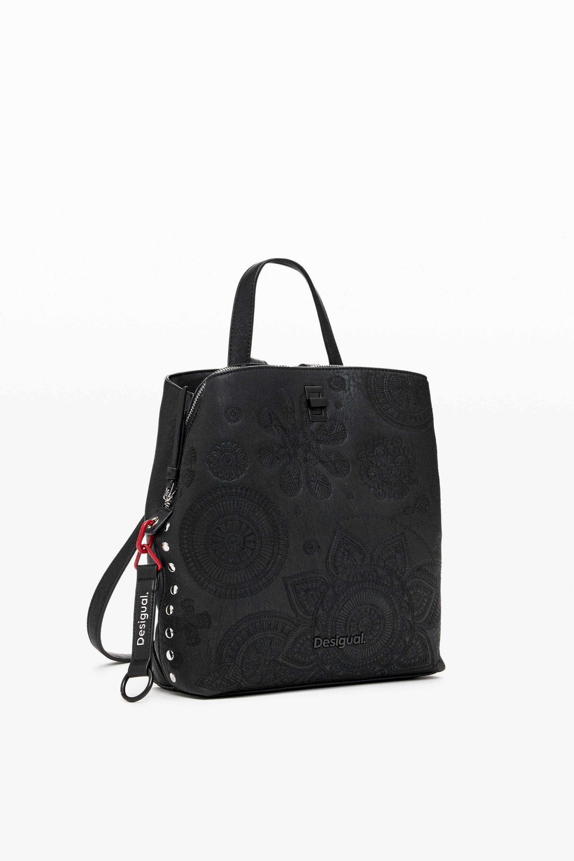Mochila bordada com flores