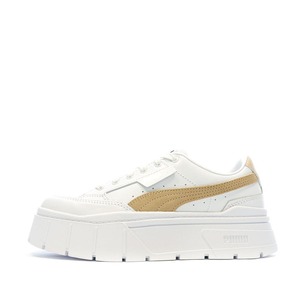 Puma Baskets Blanc/Beige Femme Puma Mayze Stack