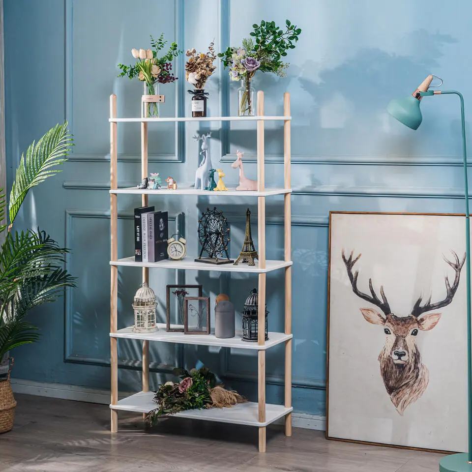 Etagère in Scandinavische stijl van massief wit grenen
