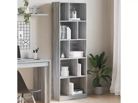 Bibliothèque sonoma gris 57x28,5x174 cm bois d'ingénierie