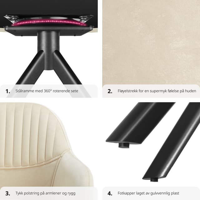 Stol Lona, velour med polstring