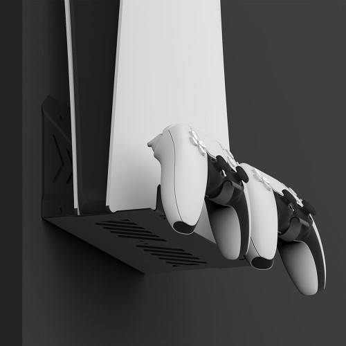 Sony PlayStation PS5 Wandhalterung Metall Konsolen Halter mit Controller Halterung - Schwarz