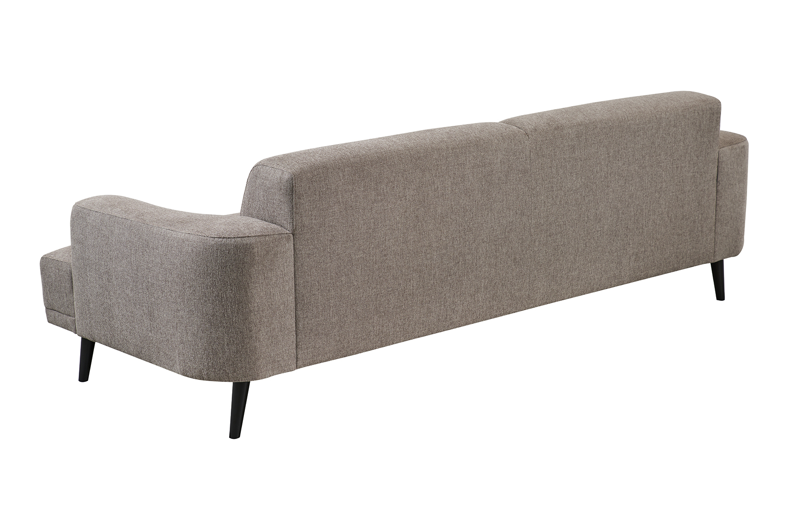 Nest 3-seter sofa I tekstil Brego 34 stone med mørk brune heltre ben.