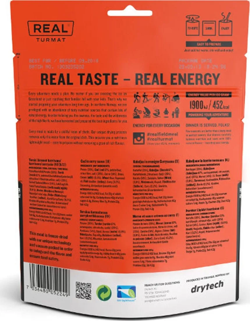 Real Turmat Torsk I Kremet Karrisaus 500g