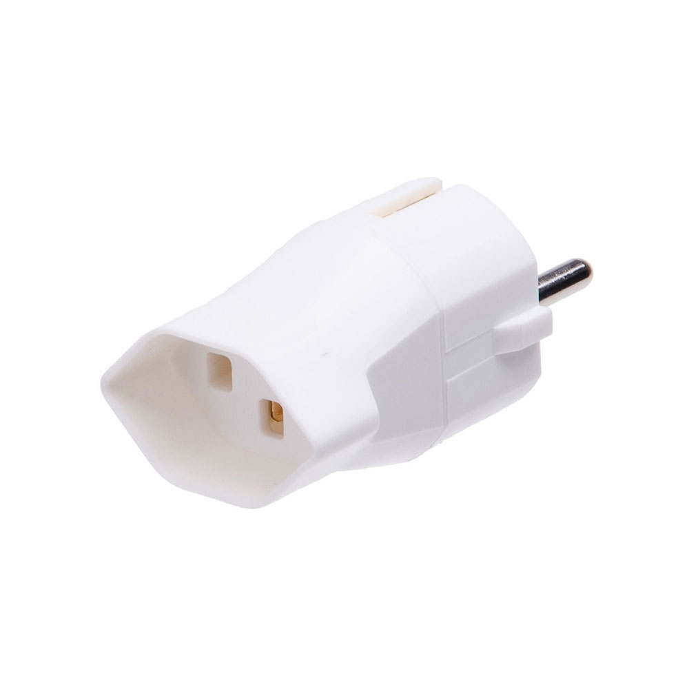 Schuko Adapter Euro Stecker Schweiz 3-polig (10A) - Weiss