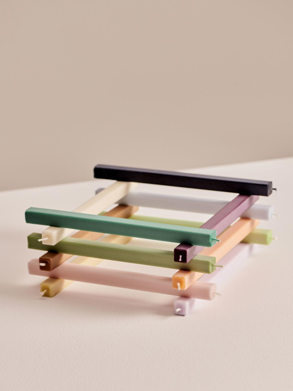 Hay Square kaarsen set van 4 Dark