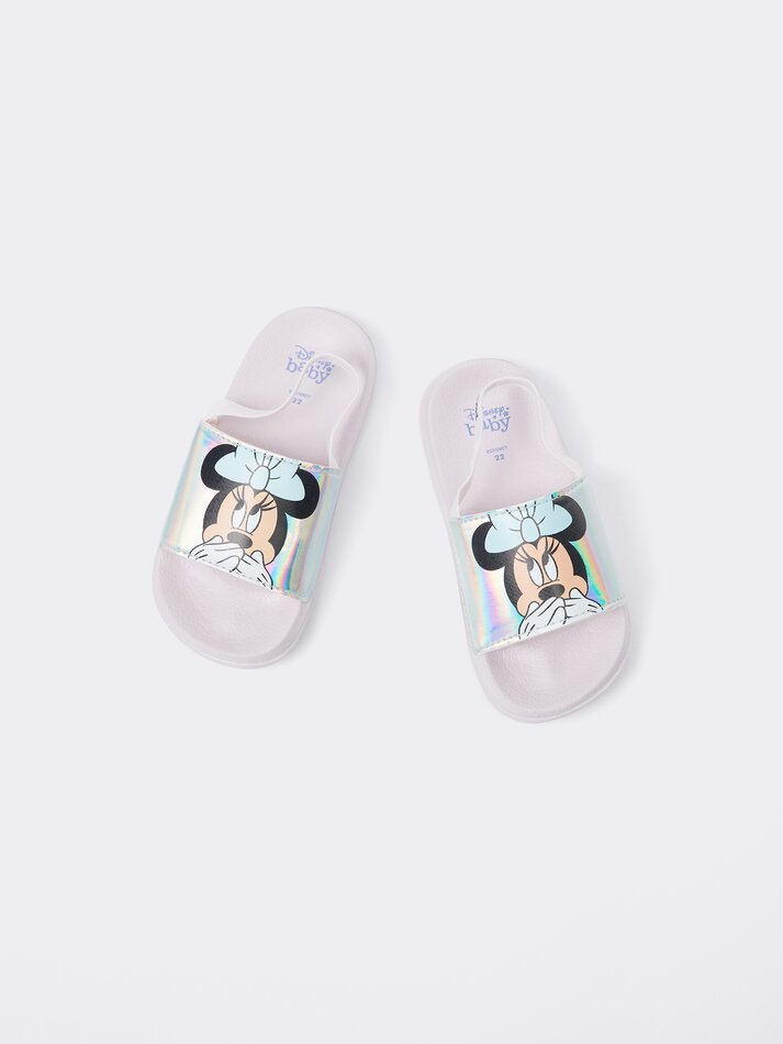 Chinelo de banho iridescente da Minnie Mouse ©DS - Malva