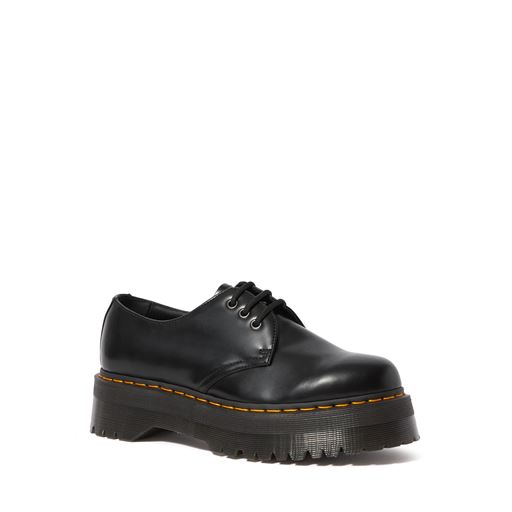 Dr. Martens 1461 Quad Platform Lædersko, Black Polished, 37