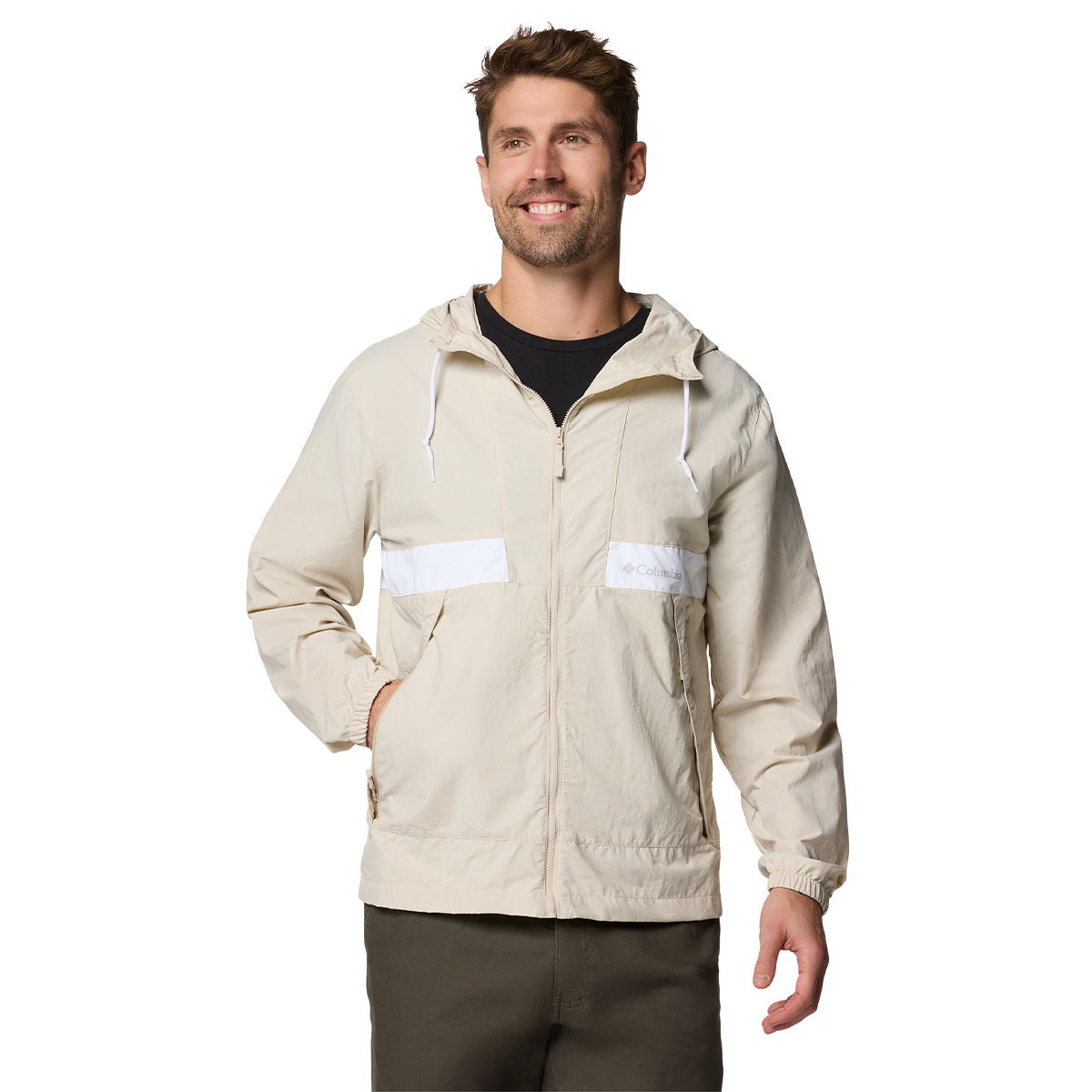 Columbia Spire Valley Hooded Windbreaker, herre (Dark Stone)