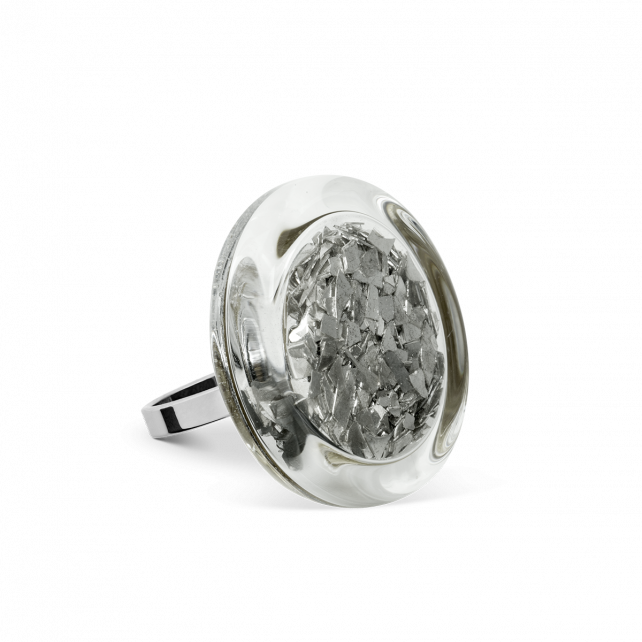 Bague en verre soufflé - Cachou Mini Paillettes