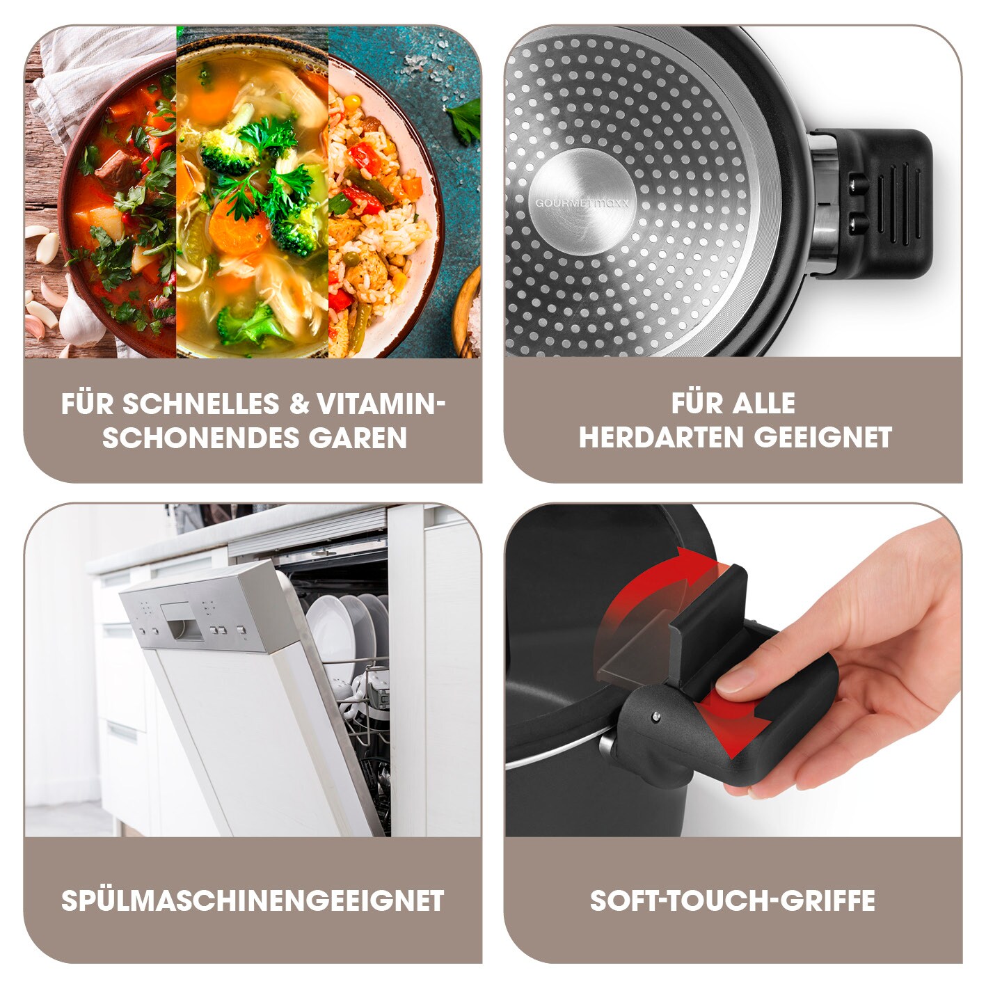 GOURMETmaxx Energiespartopf Aluminium 5,8l