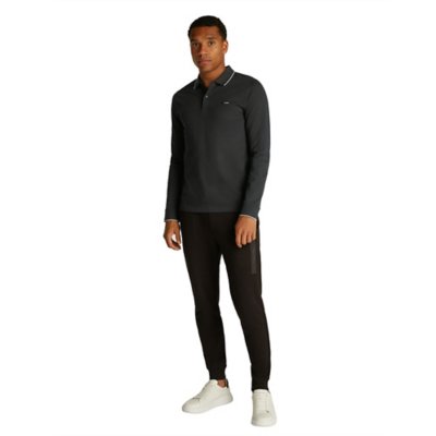 Polo à manches longues homme Stretch Pique Tipping CALVIN KLEIN