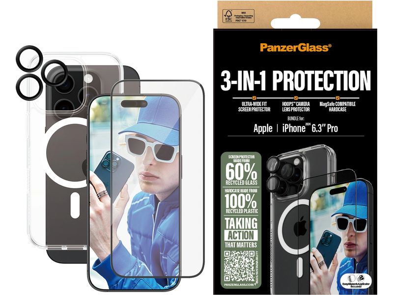 Panzerglass 3-in-1 Protection Bundle iPhone 16 Pro 3-in-1 Set für das Apple iPhone 16 Pro