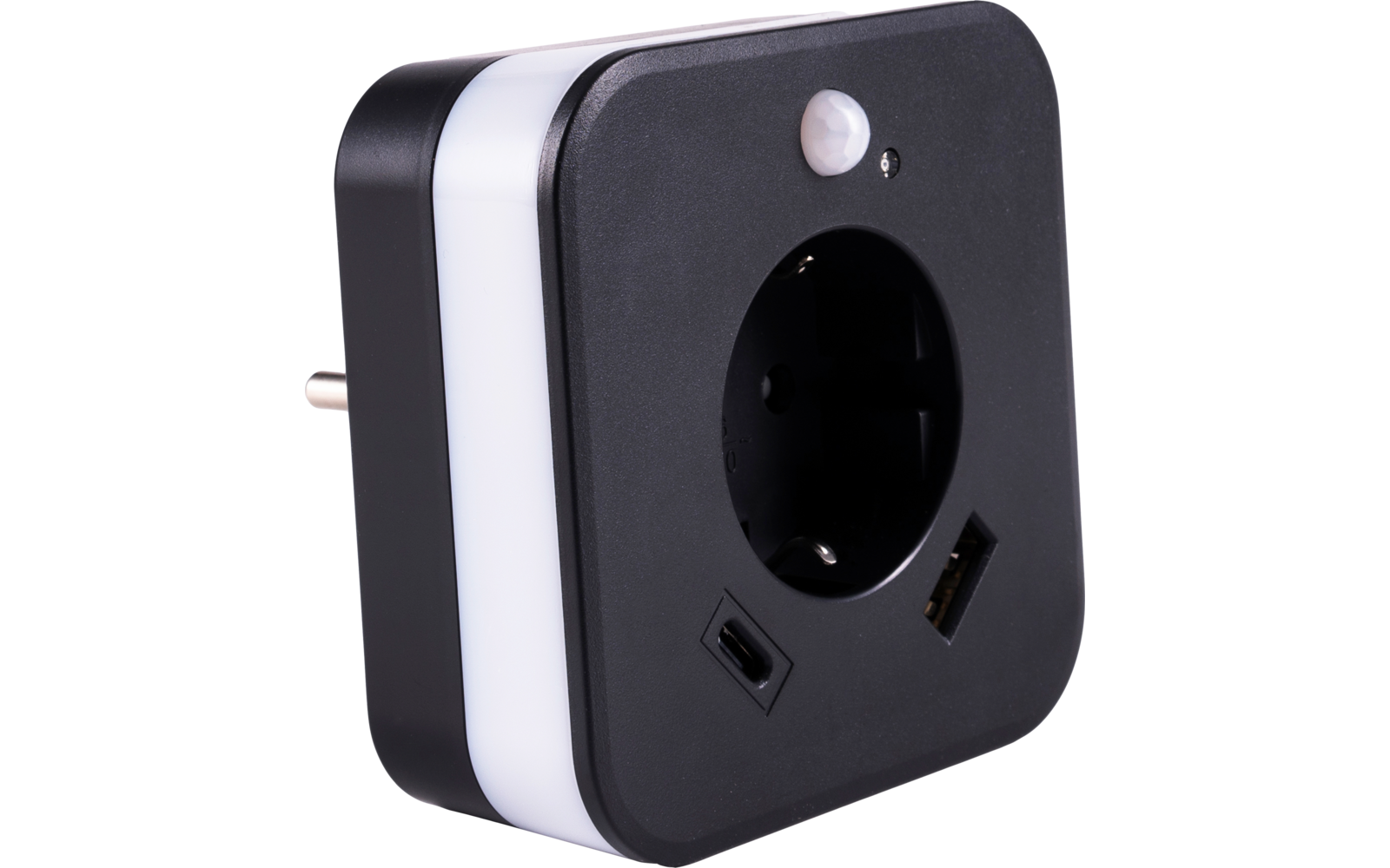 InnTec LED Nachtlicht SLED02C mit Bewegungssensor / Steckdose / USB-A / USB-C weiß