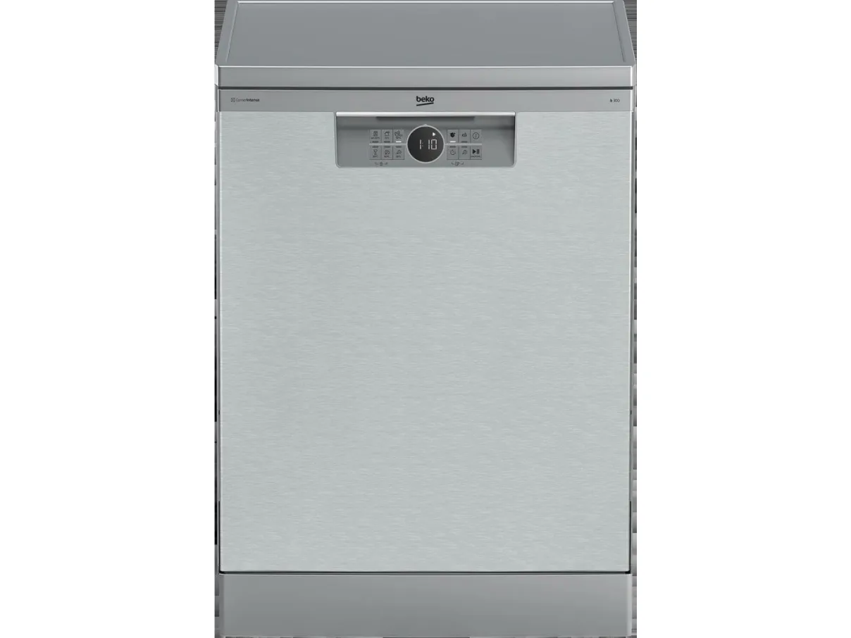 Beko BDFN26640XC, Fritstående, Fuld størrelse (60 cm), Rustfrit stål, LED, Skuffe, 16 kuverter
