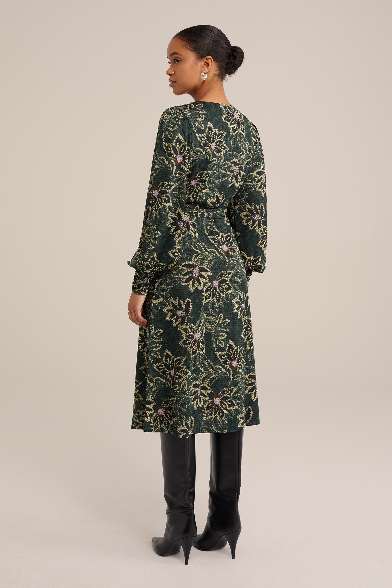 jurk met structuur WE Fashion Groen