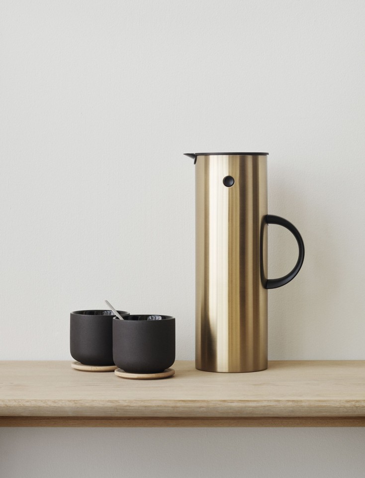 Stelton - EM77 Termokande 1 L -Børstet messing