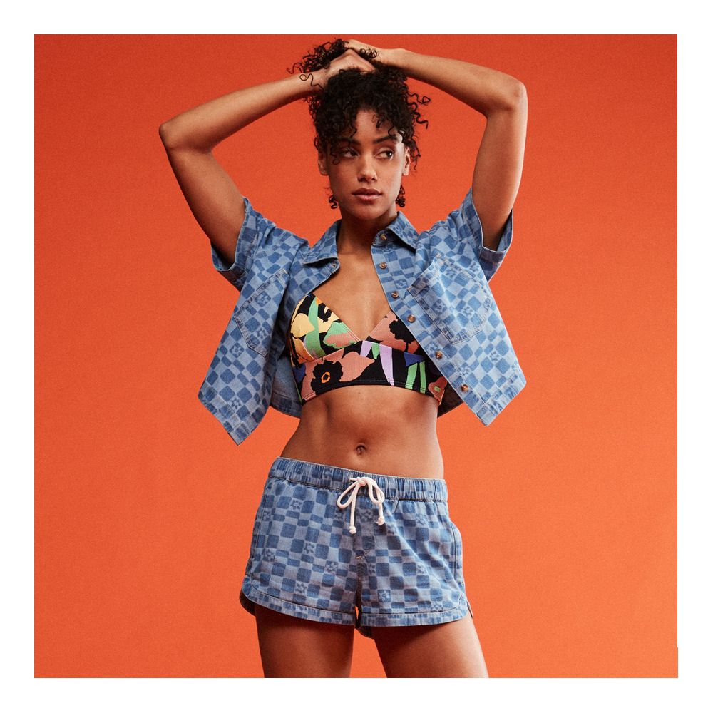 Roxy COLOR JAM - Haut de maillot de bain Femme anthracite flower ja