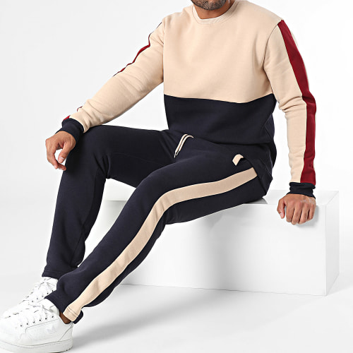 Ensemble De Survetement Beige Bleu Marine