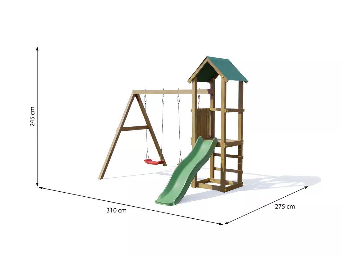 Aire de jeux Lucas avec balançoire double - Fungoo