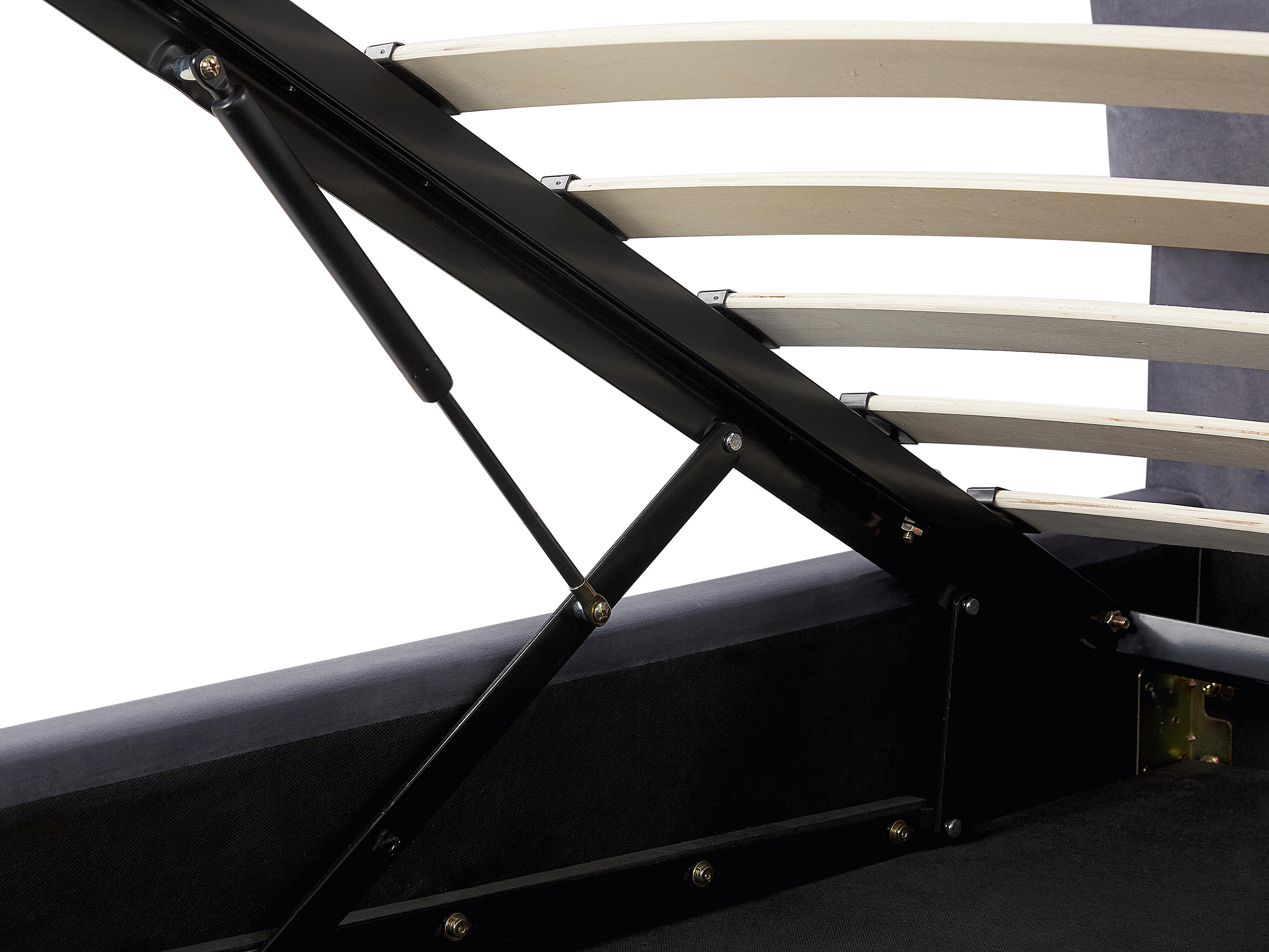 Bed met opbergruimte Fluweel BATILLY 180 x 200 cm Grijs
