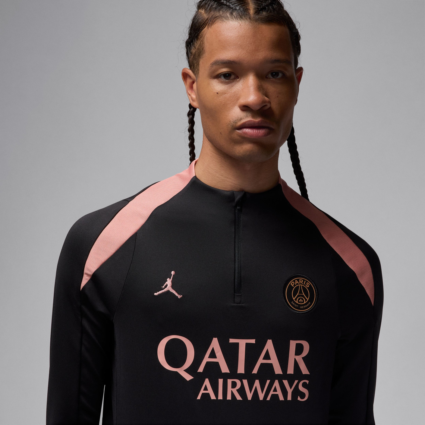 Nike Paris Saint-Germain x Jordan Strike Trainingspak 1/4-Zip 2024-2025 Zwart Roze Brons