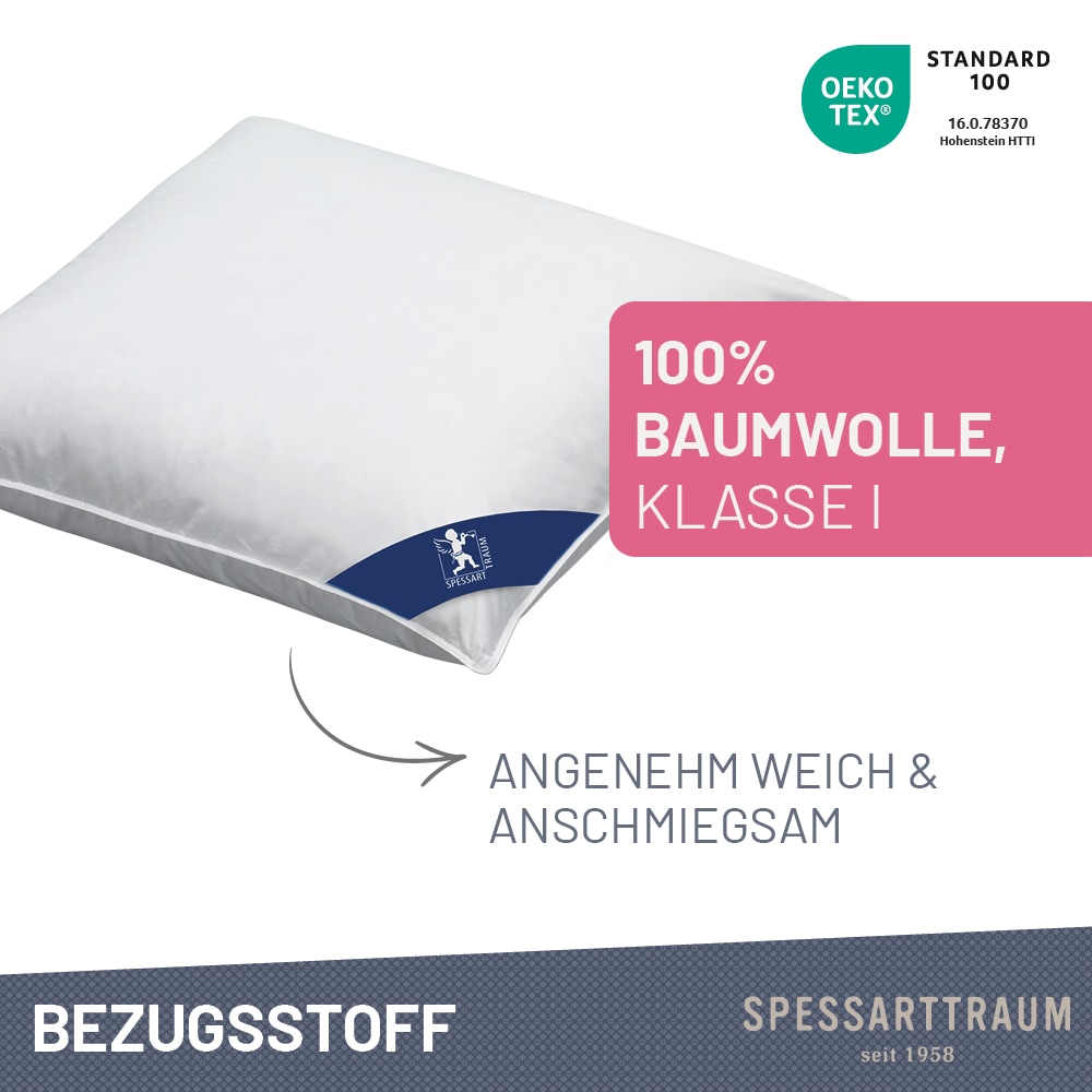 SPESSARTTRAUM Daunenkissen »FIRST CLASS« Füllung: 60% Daunen, 40%Federn 1 Stk. tlg. hergestellt in Deutschland, allergikerfreundlich