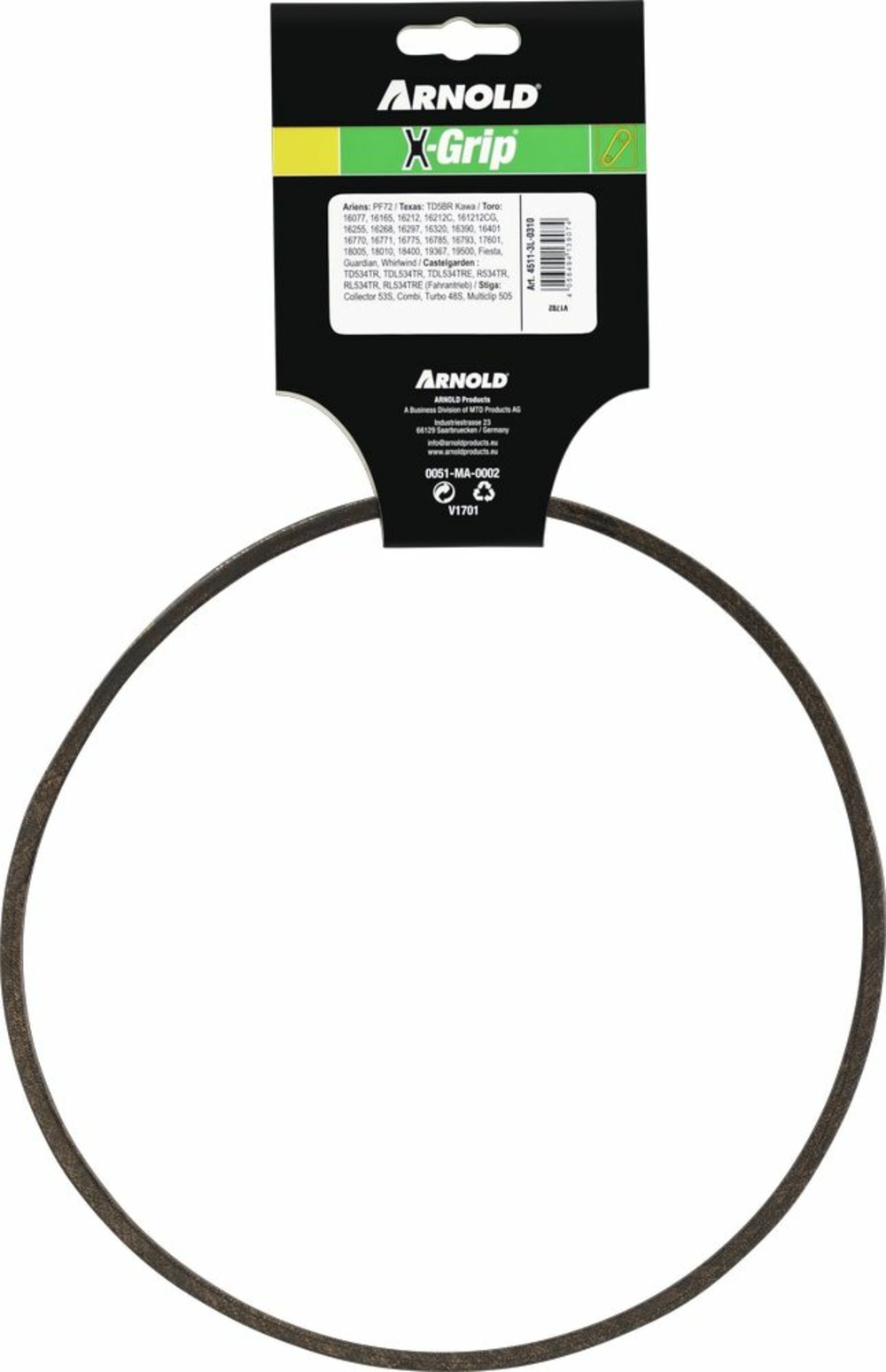 Courroie trapézoïdale x-grip de type 3l-0310