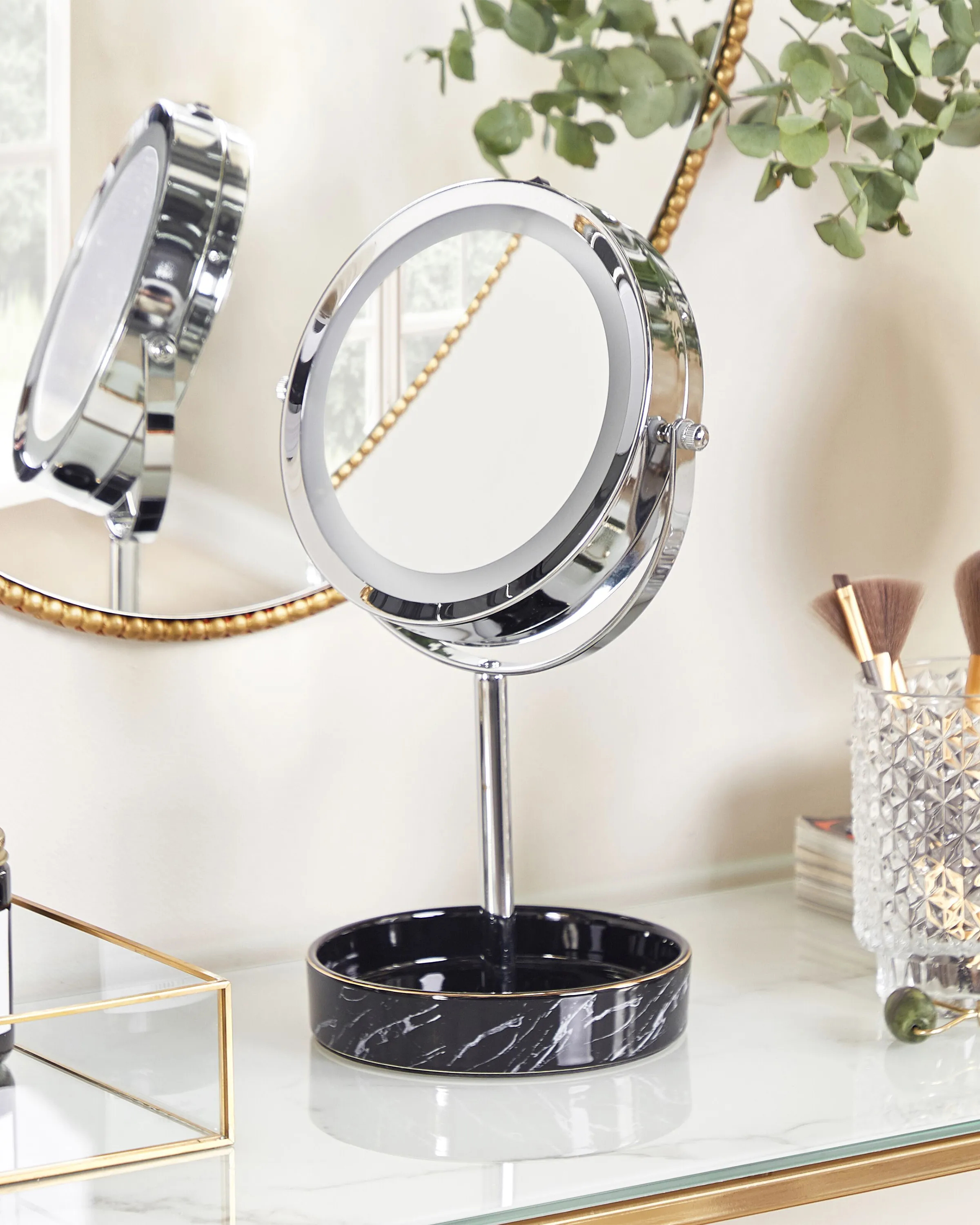 Make-up spiegel LED SAVOIE Zwart/zilver