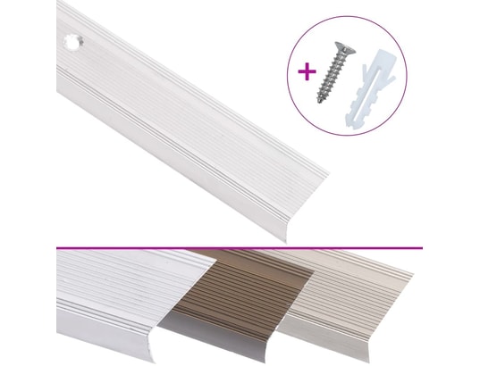 VIDAXL - Nez de marche forme en l 5 pcs aluminium 100 cm argenté