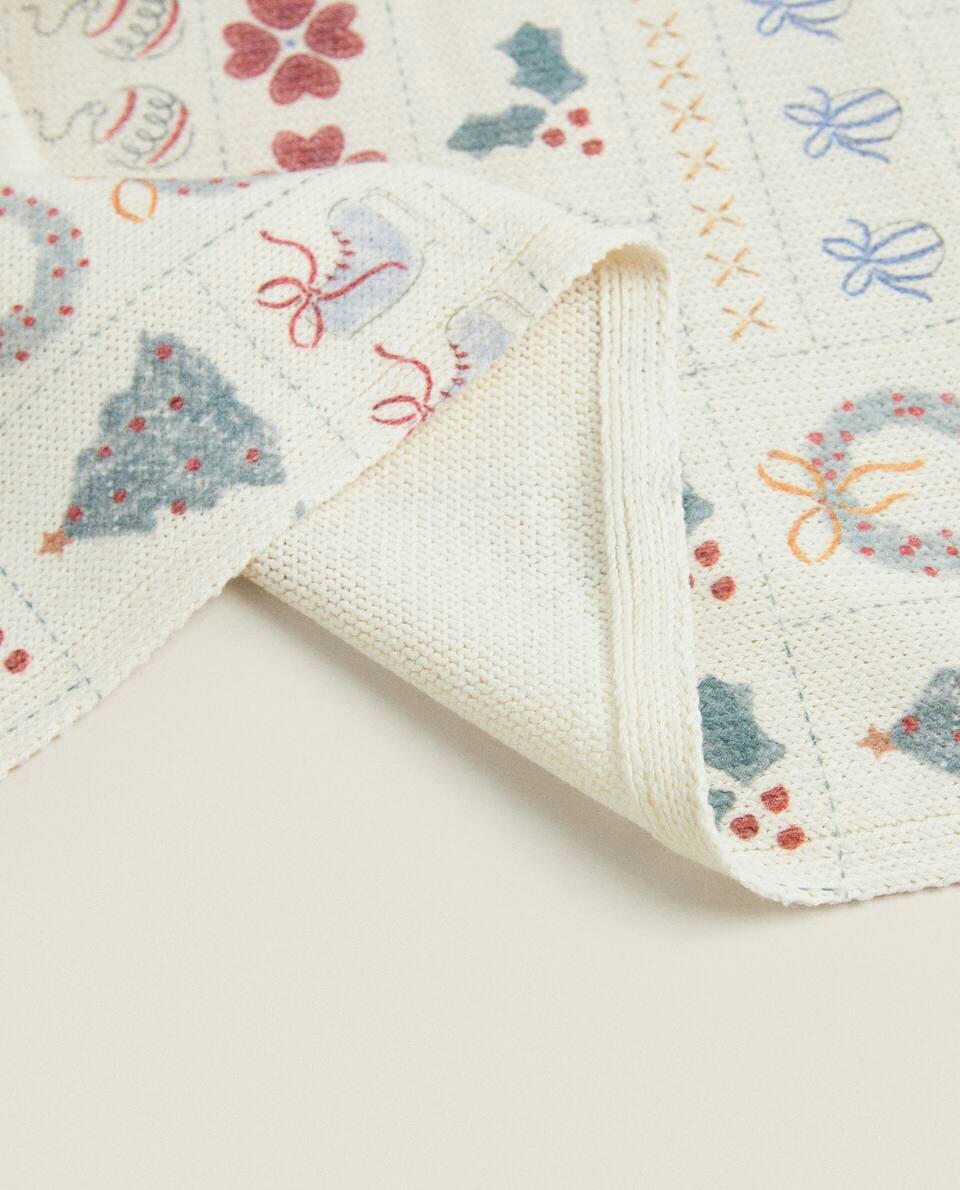 Manta infantil de Natal em patchwork de algodão