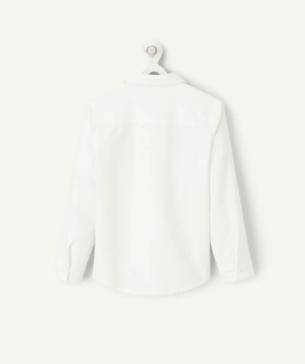 CHEMISE MANCHES LONGUES GARÇON EN COTON BIO BLANC