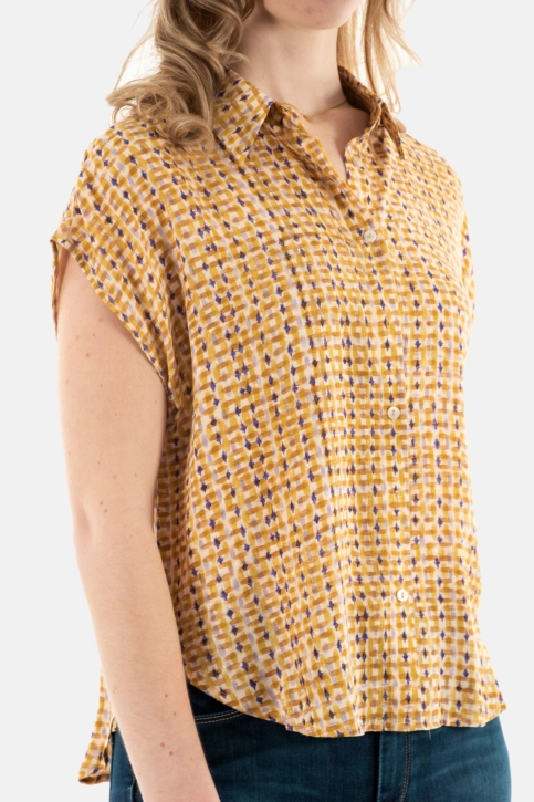 Chemisier manches courtes grace & mila matriochka_12327 ocre
