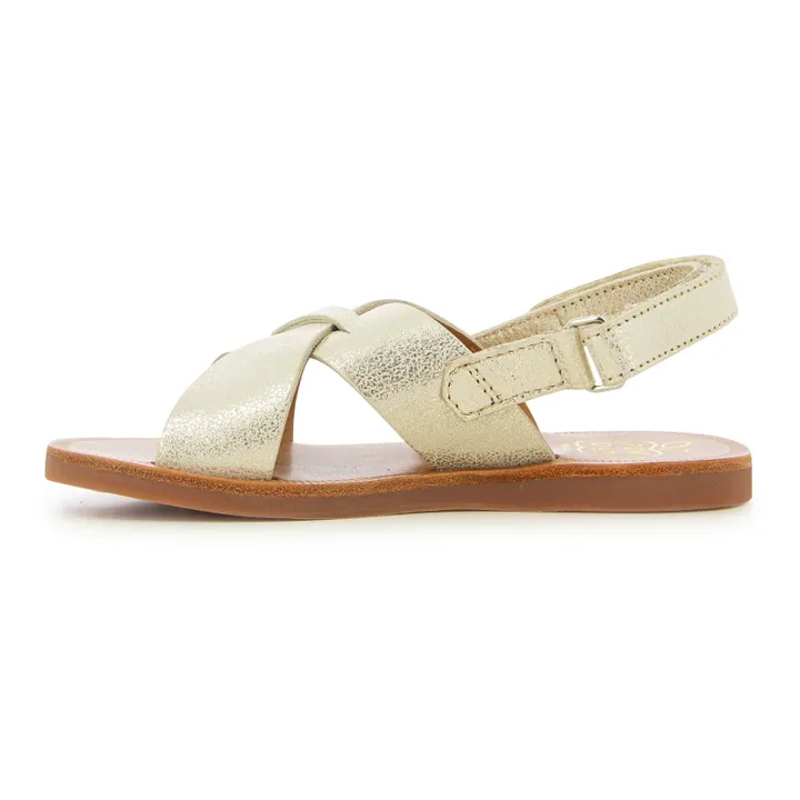 Pom d'Api Sandales Plagette Cross | Argenté