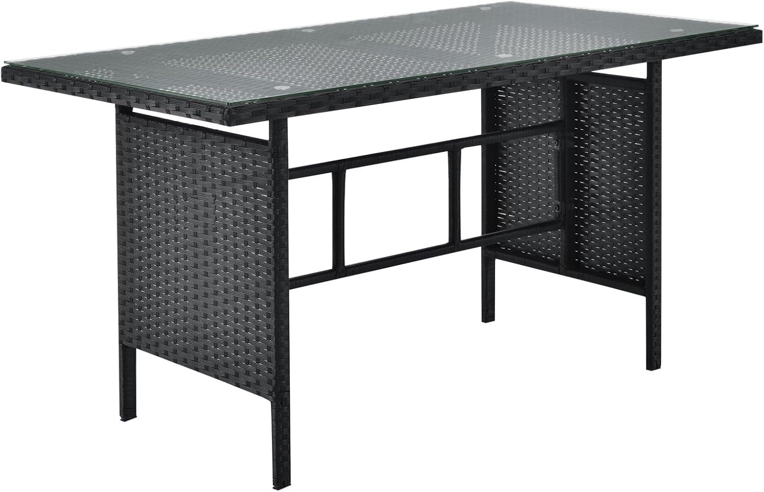 SVITA Monroe Garten-Lounge Set Polyrattan Lounge-Möbel Sitzgruppe Schwarz