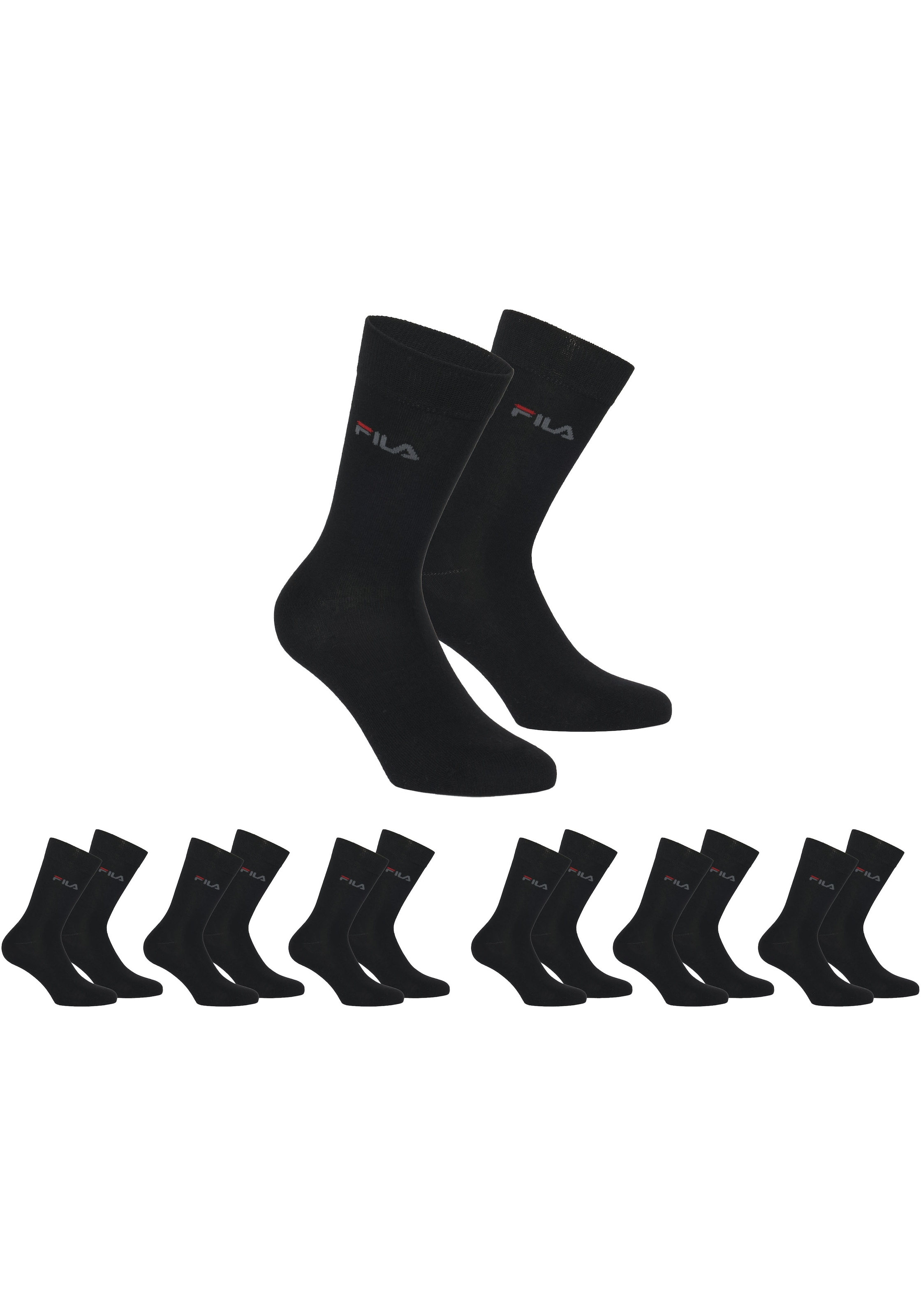 Fila Businesssocken »UNISEX LIFESTYLE PLAIN SOCKS« 6 Stk. tlg. mit eingestrickem Logo