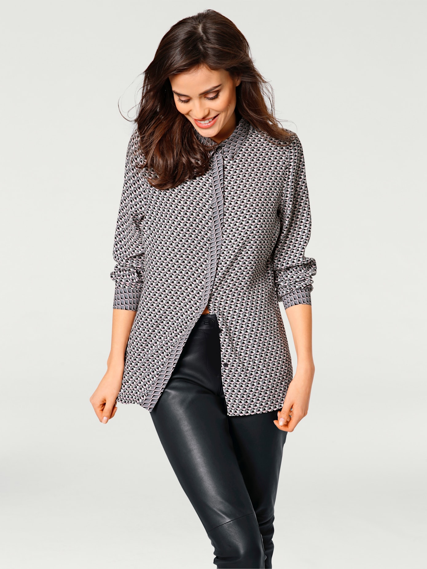 Chemisier look graphique, aspect patchwork