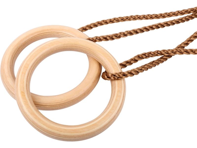small foot Turnringe Holz Holz-Turnringe für Kinder mit längenverstellbaren Seilen