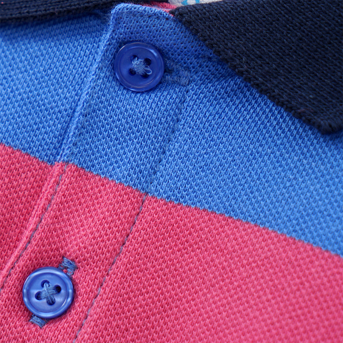 Topomini Baby Poloshirt mit Streifen blau / rot