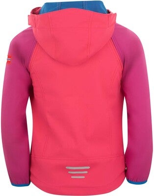 Trollkids Rondane Softshelljakke, Dark Pink/Light Pink/Blue