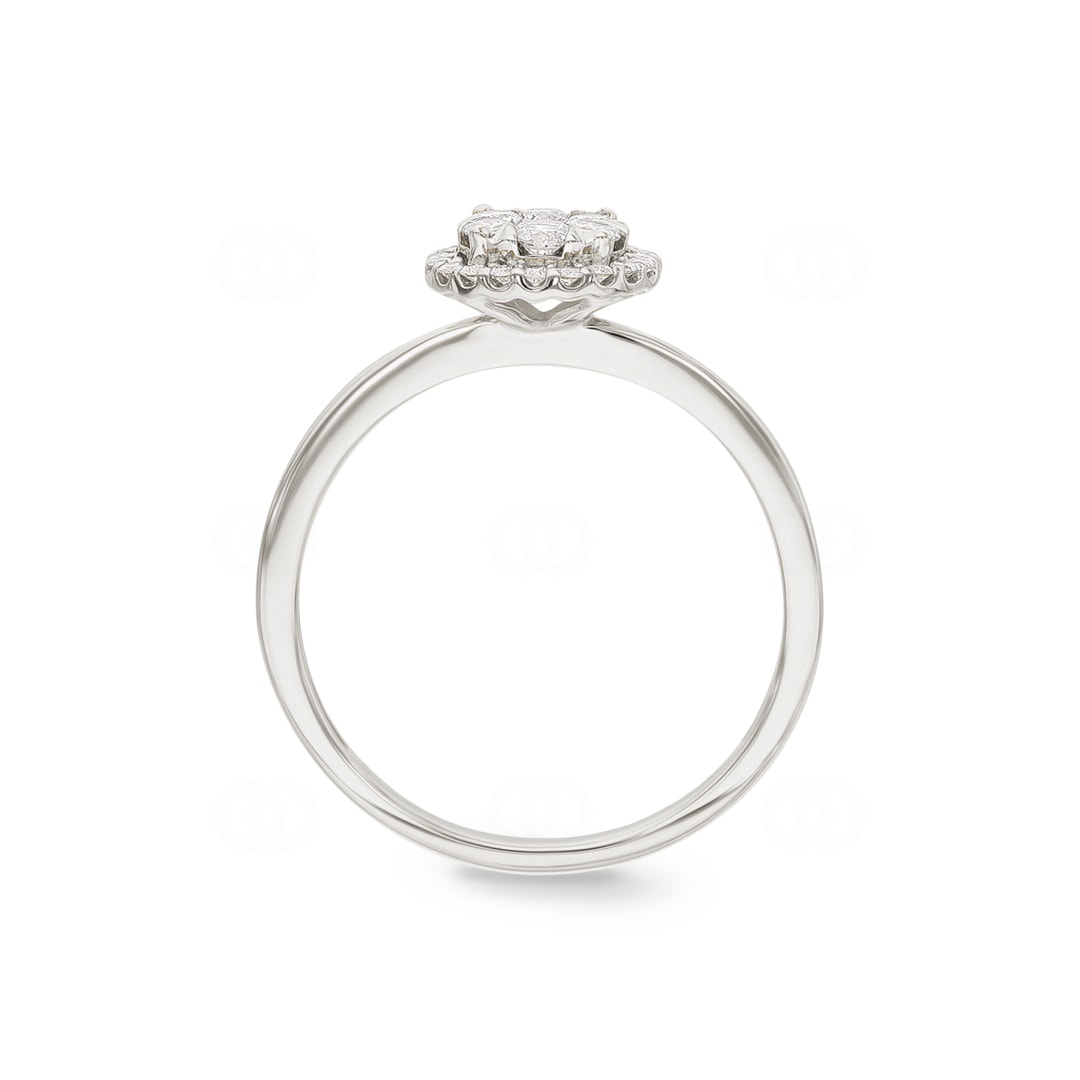 0.33 Karat Diamanten Halo Ring 750/18 K Weissgold