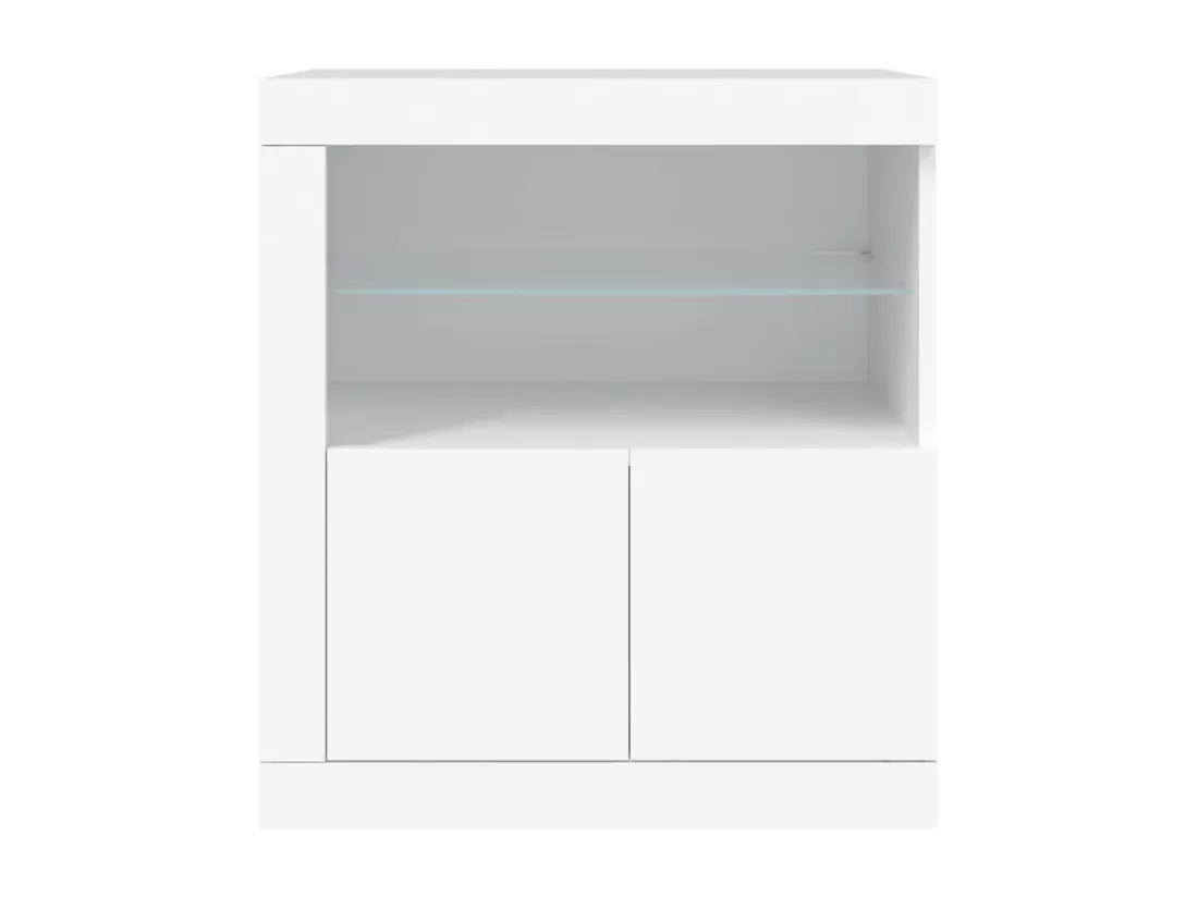 Buffet avec lumières LED blanc 60,5x37x67 cm