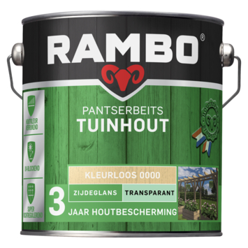 Rambo Pantserbeits Tuinhout zijdeglans transparant kleurloos 2,5 liter