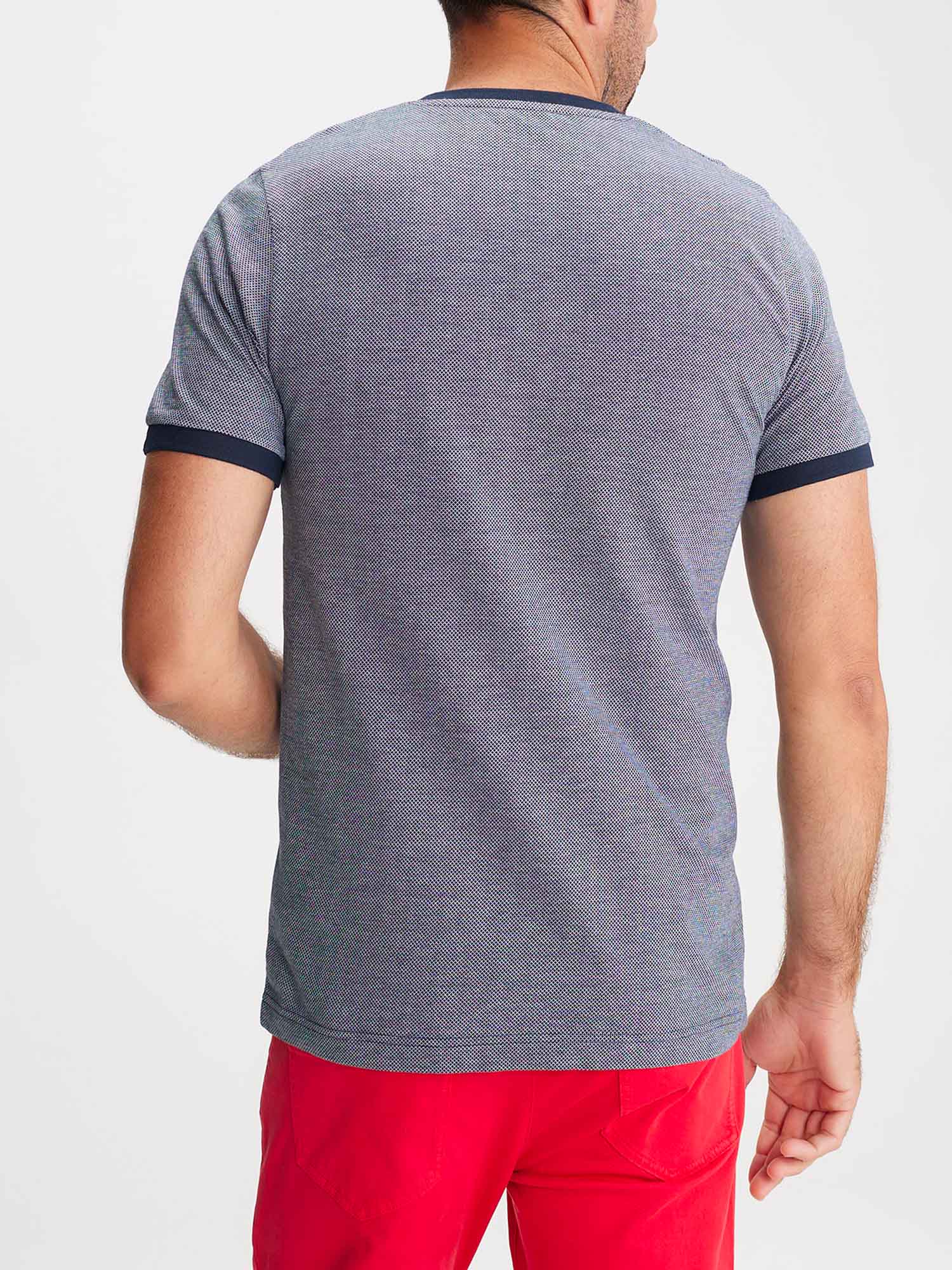 Tee Shirt Homme Patte Boutonnée Marine