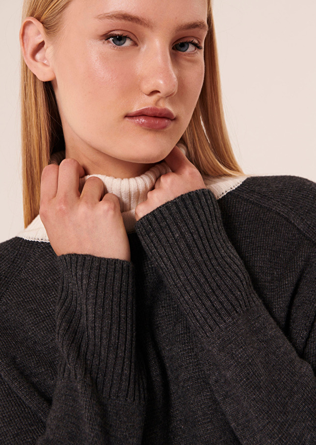 Pull Praguegris en laine