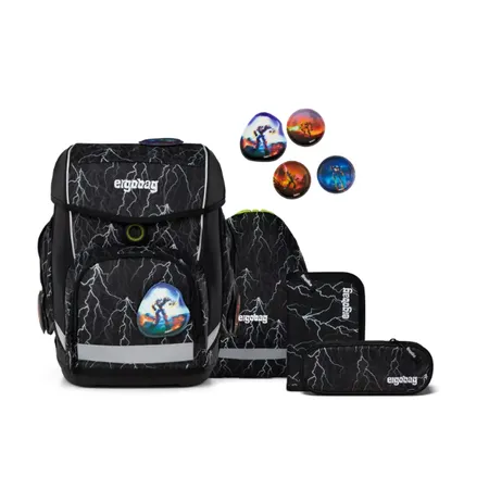 ergobag CUBO Schulrucksack-Set Super ReflektBär, 5-teilig