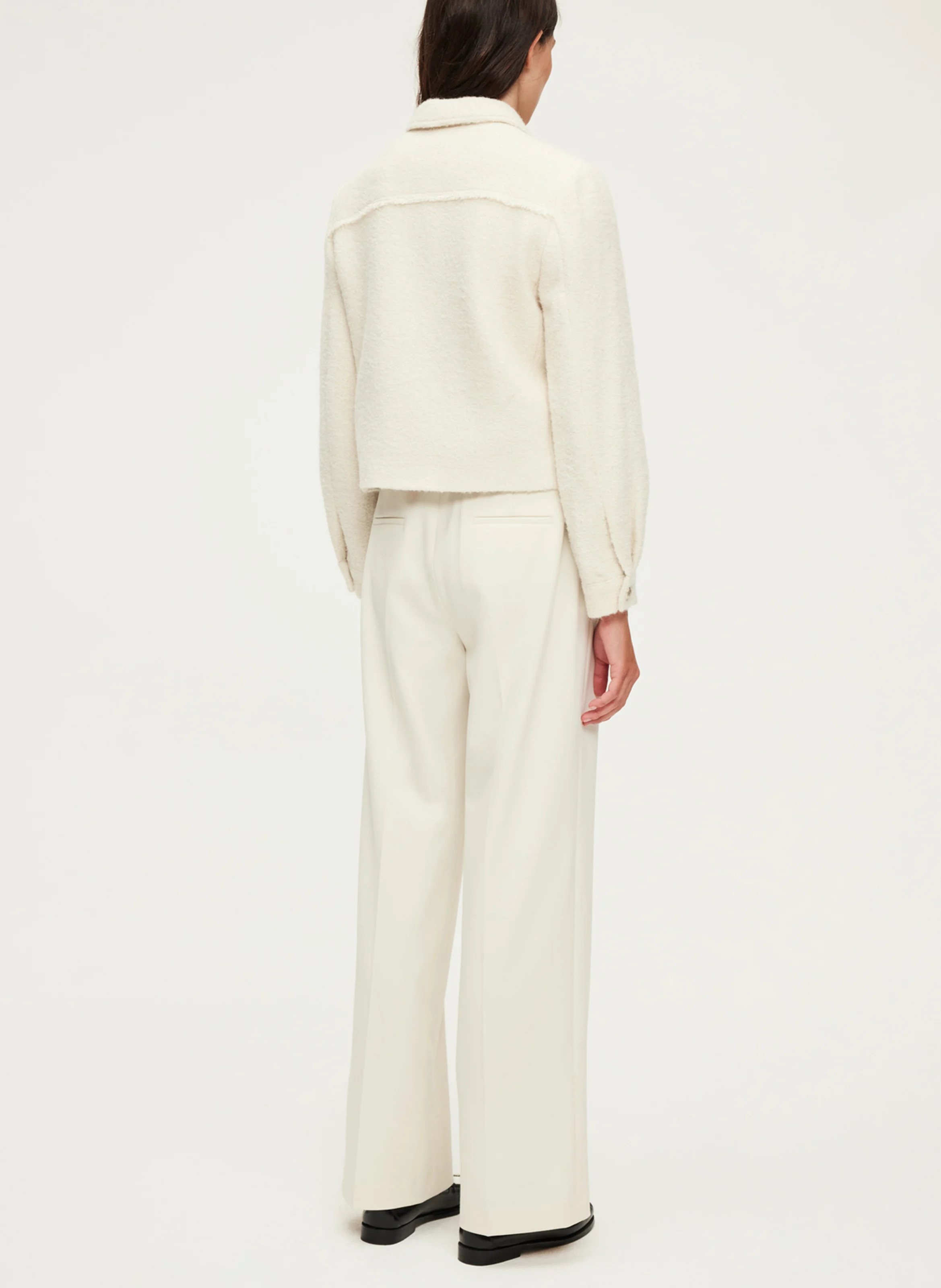 MARGUERITE - Veste courte en coton et laine mélangés | Beige