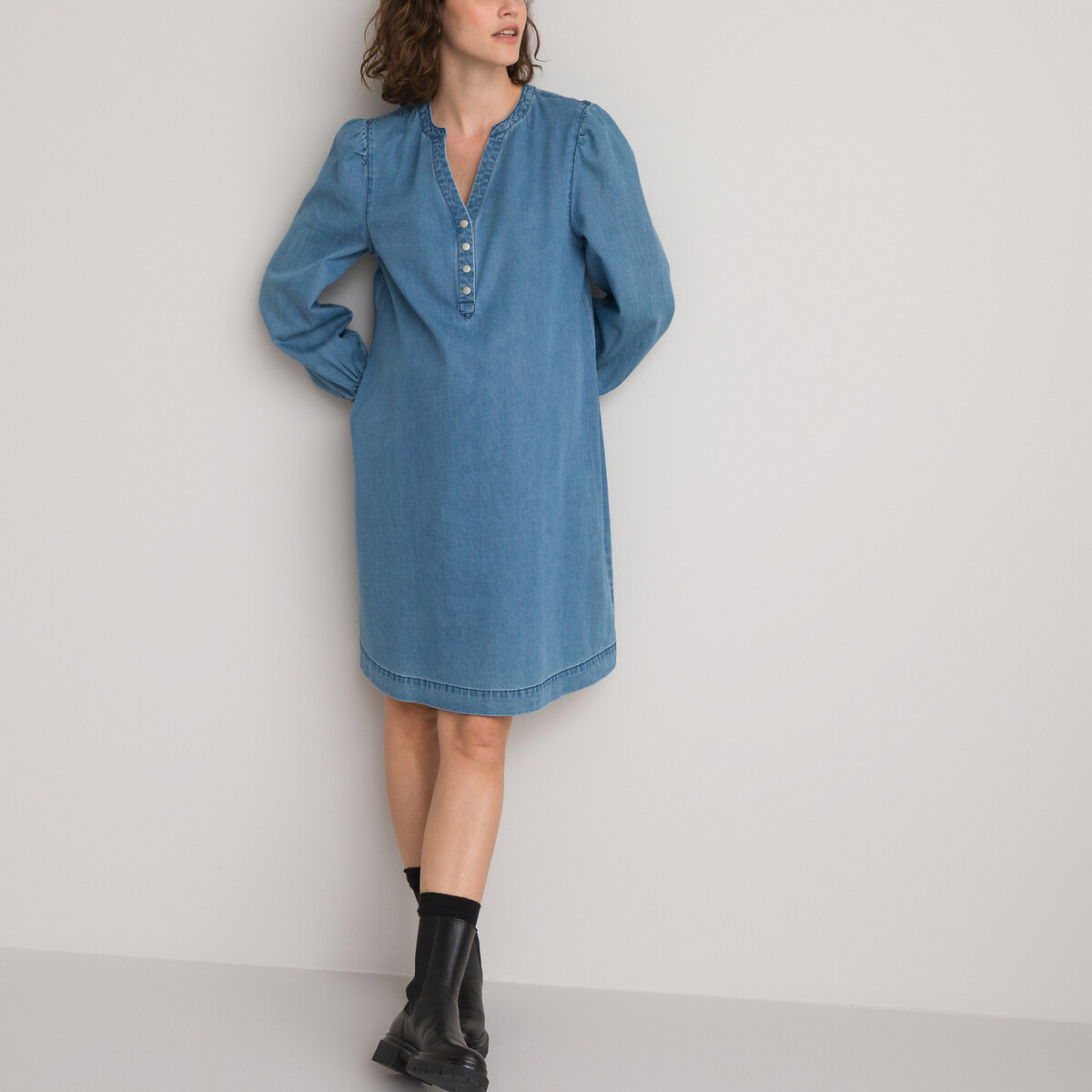 COLEÇÕES LA REDOUTE<br>Vestido de maternidade em jeans