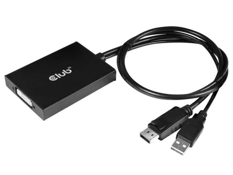 Club 3D Adapter DisplayPort - DVI-I Aktiv Aktiver Adapter, DisplayPort auf Dual Link DVI-I